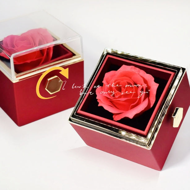 Rotating Soap Flower Rose Gift Box Creative Rotating Rose Jewelry Packaging Box Valentine's Day Gift For Women    Home Decor Supply | Online Retail | ShoreShopper.com