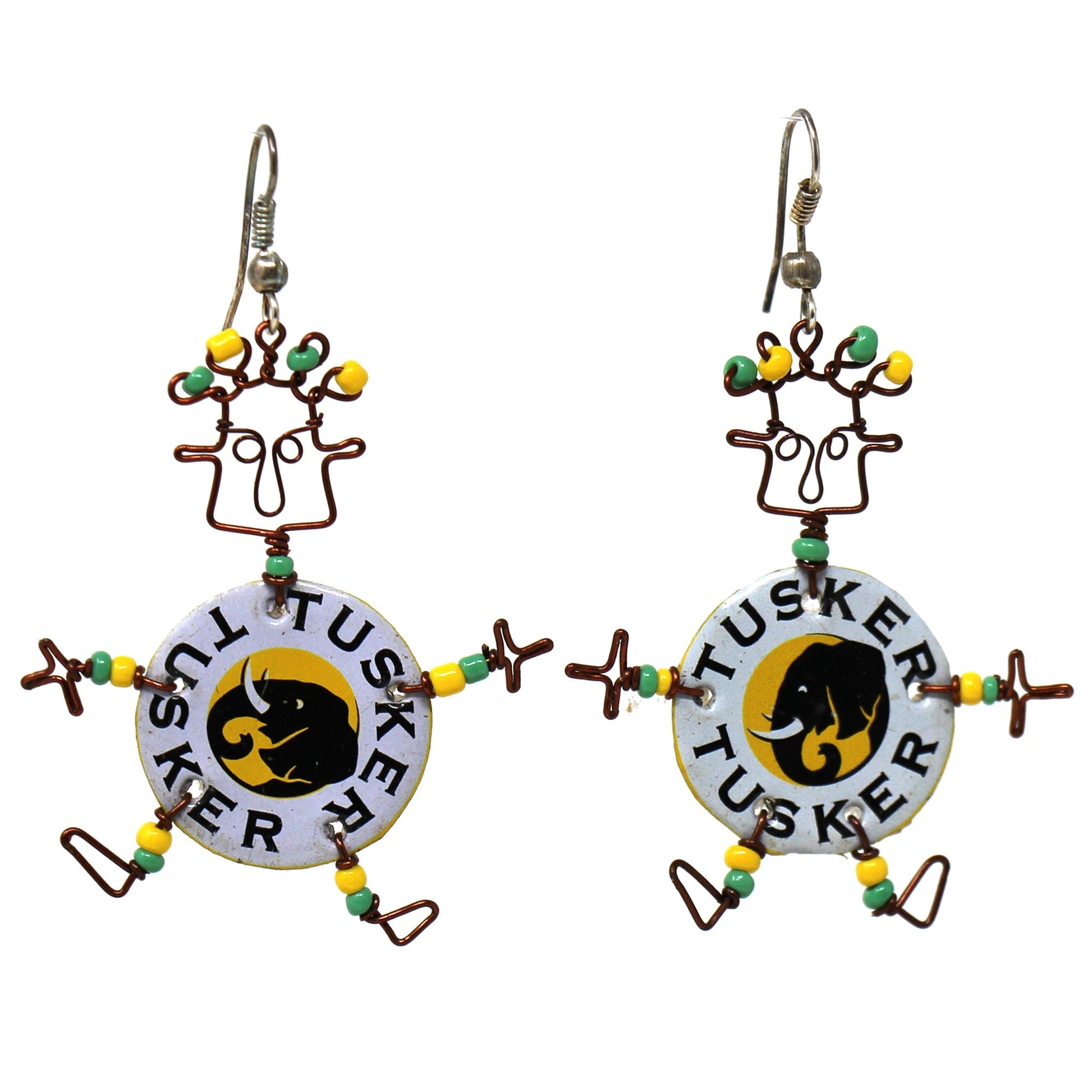 Recycled Tusker Bottle Cap Dancing Girl Earrings - Creative Alternatives    Home Decor Supply | Online Retail | ShoreShopper.com