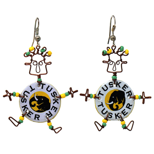 Recycled Tusker Bottle Cap Dancing Girl Earrings - Creative Alternatives    Home Decor Supply | Online Retail | ShoreShopper.com