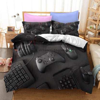 Digital 3D Game Controller Pattern Printed Bedding Three-Piece Set    Home Decor Supply | Online Retail | ShoreShopper.com