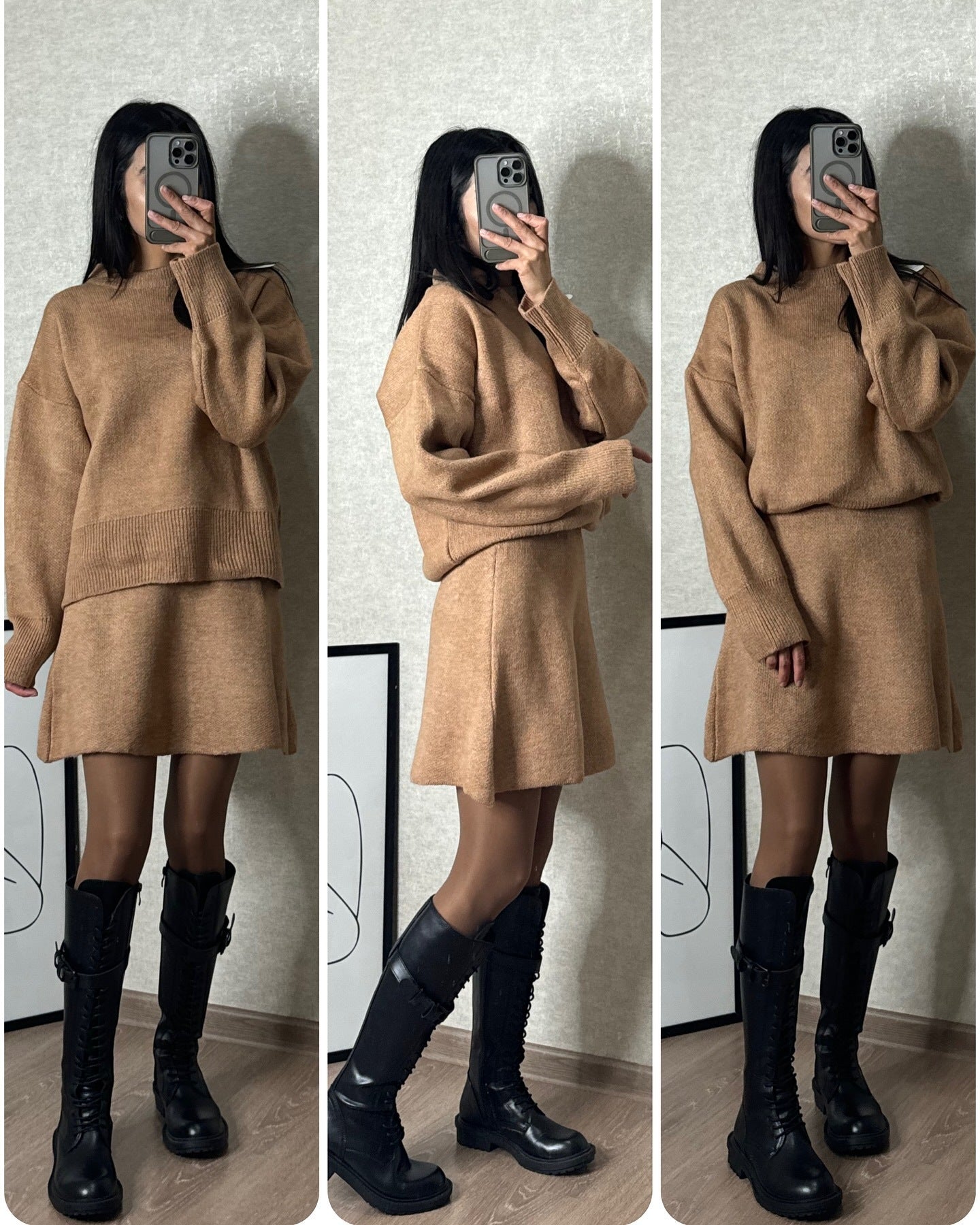 Sweater Skirt Sets For Women 2 Pieces Knit Casual Versatile Long Sleeve Pullover Elegant Solid High Waist Mini Skirt Outfit    Home Decor Supply | Online Retail | ShoreShopper.com