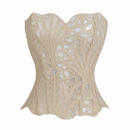 Sexy Hollow Out Corset Top Women Lace Double-layer Streetwear Party Club Corset Clothing    Home Decor Supply | Online Retail | ShoreShopper.com