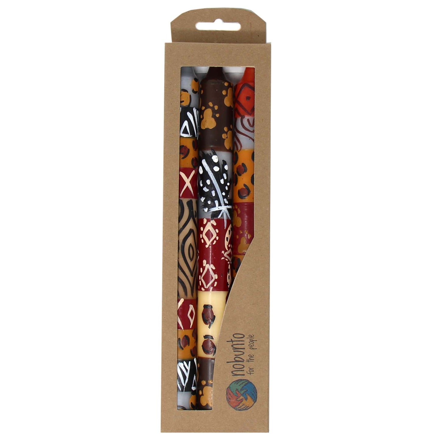 Set of Three Boxed Tall Hand-Painted Candles - Uzima Design - Nobunto    Home Decor Supply | Online Retail | ShoreShopper.com