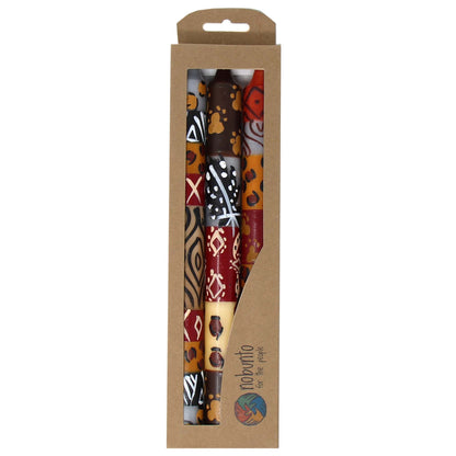 Set of Three Boxed Tall Hand-Painted Candles - Uzima Design - Nobunto    Home Decor Supply | Online Retail | ShoreShopper.com