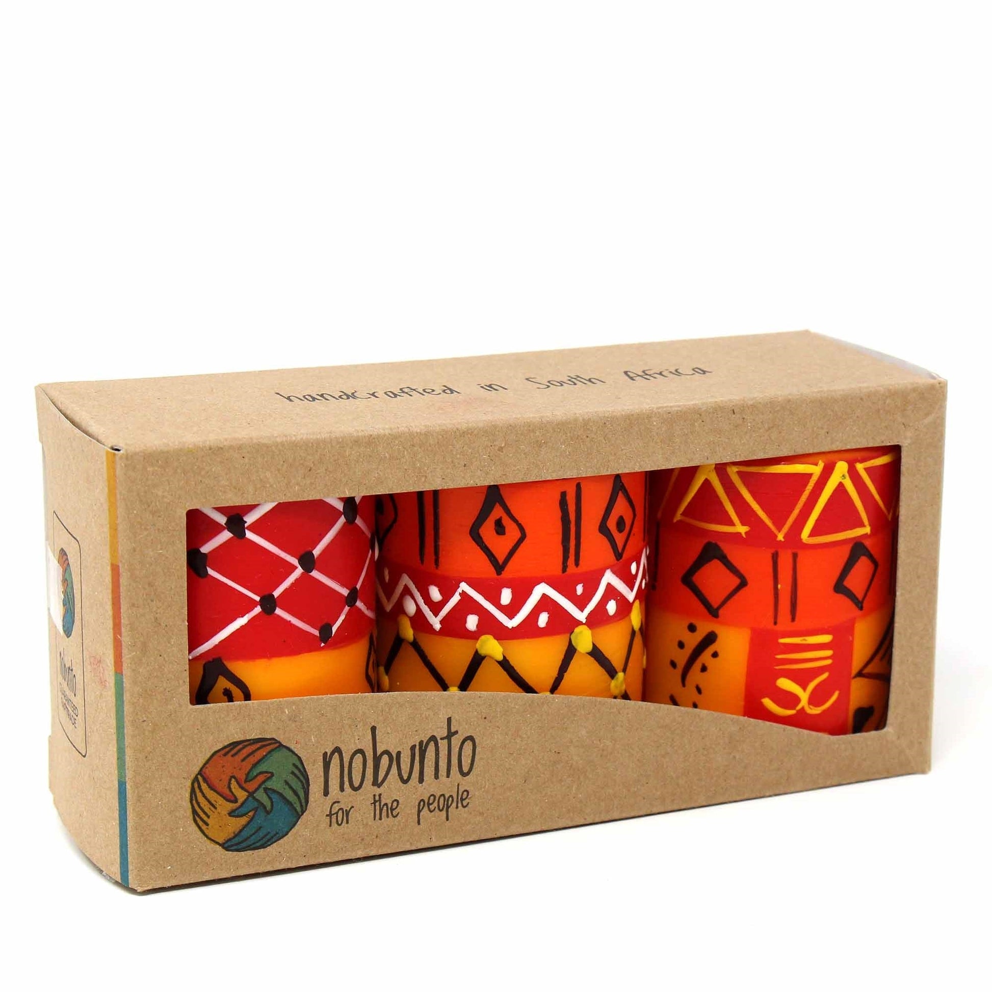 Set of Three Boxed Hand-Painted Candles - Zahabu Design - Nobunto    Home Decor Supply | Online Retail | ShoreShopper.com