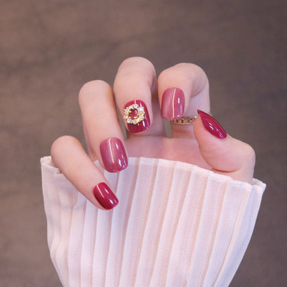 Nail Art Patch Wearing Nail Art Finished Short Rose Red Cat Eye    Home Decor Supply | Online Retail | ShoreShopper.com