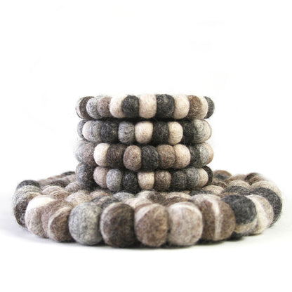 Hand Crafted Felt from Nepal: Trivet, Tie Dye Grey - Global Groove (T)    Home Decor Supply | Online Retail | ShoreShopper.com