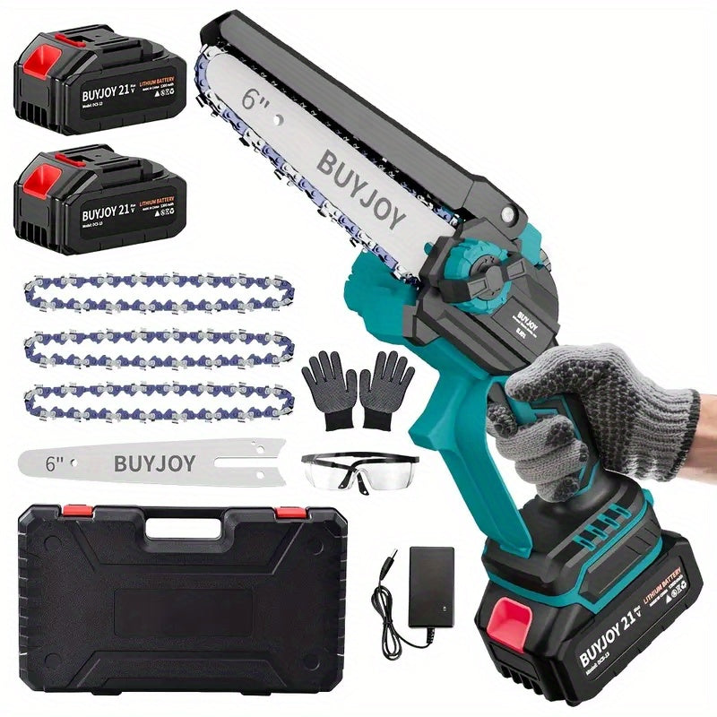 6-inch Cordless Lightweight Electric Landscaping Chainsaw w/ L-ion Battery, Chain And Fast Charger    Home Decor Supply | Online Retail | ShoreShopper.com