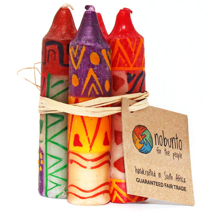 Hand-Painted 4" Dinner or Shabbat Candles, Set of 4  (Indabuko Design)    Home Decor Supply | Online Retail | ShoreShopper.com