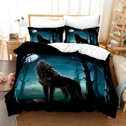 Bed Home Textile Wolf Digital Printed Three-piece Set    Home Decor Supply | Online Retail | ShoreShopper.com