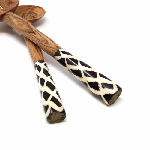 Olive Serving Set with Bone Handles 11 inch    Home Decor Supply | Online Retail | ShoreShopper.com