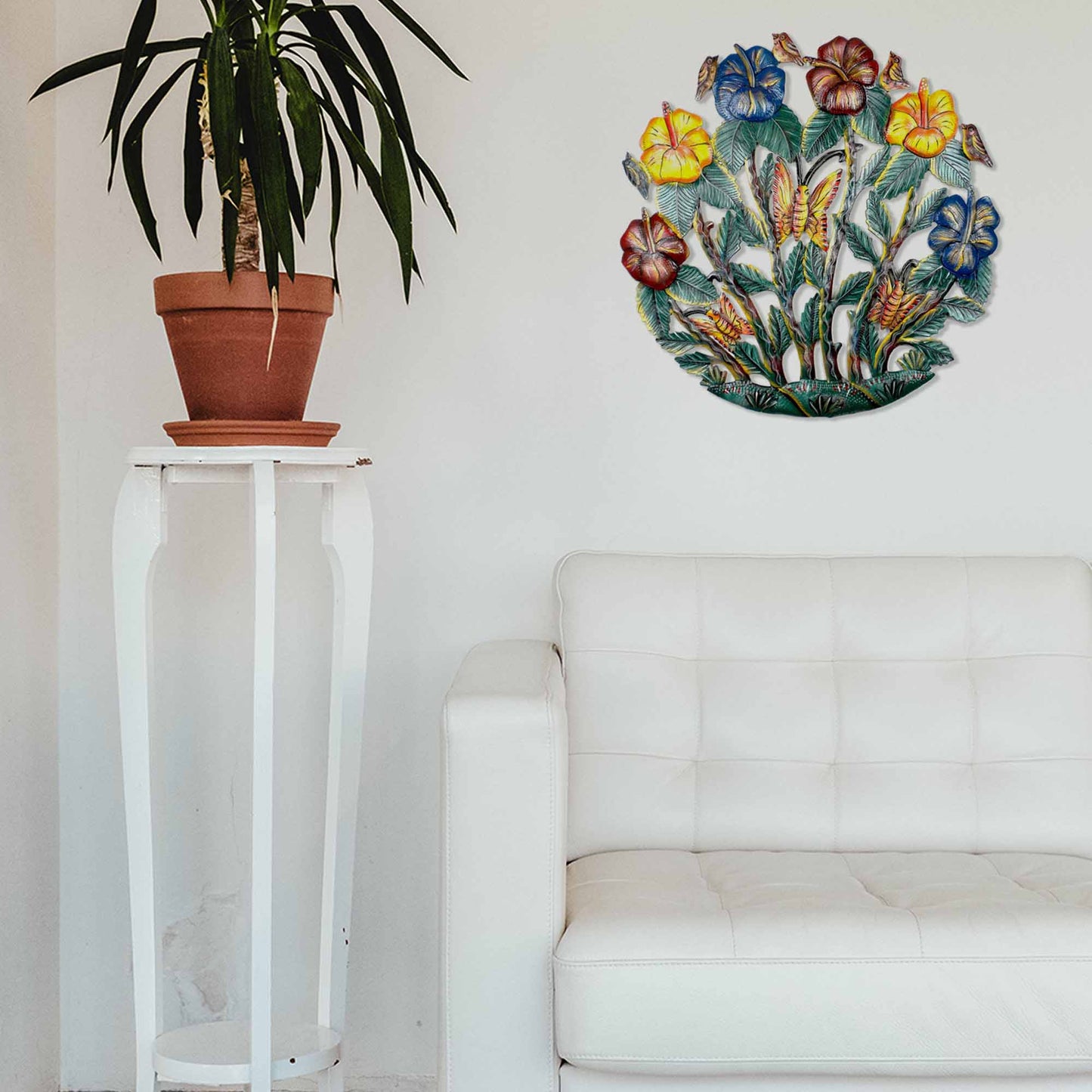 Painted Flower Garden Metal Wall Art - Croix des Bouquets    Home Decor Supply | Online Retail | ShoreShopper.com