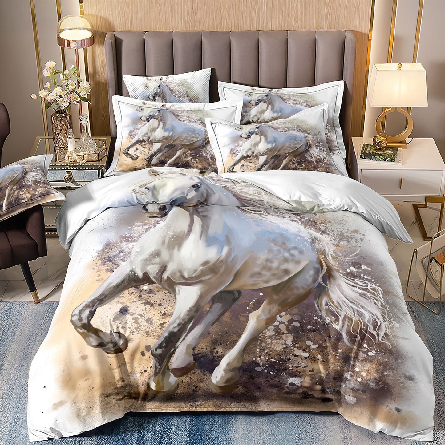 Horse Series 3D Digital Printing Bed Three-piece Set    Home Decor Supply | Online Retail | ShoreShopper.com