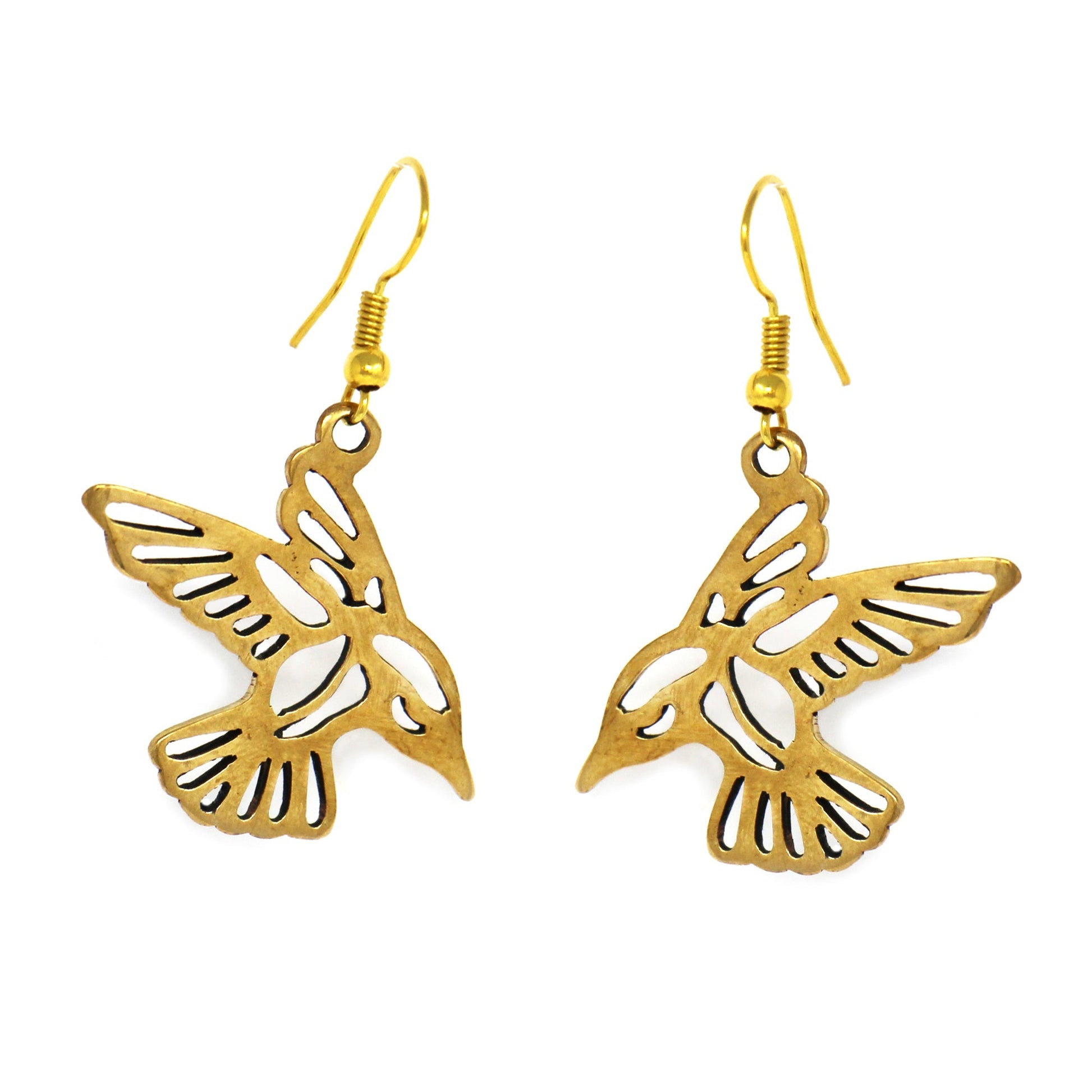Pair of Birds in Tumbaga Gold Drop Earrings    Home Decor Supply | Online Retail | ShoreShopper.com