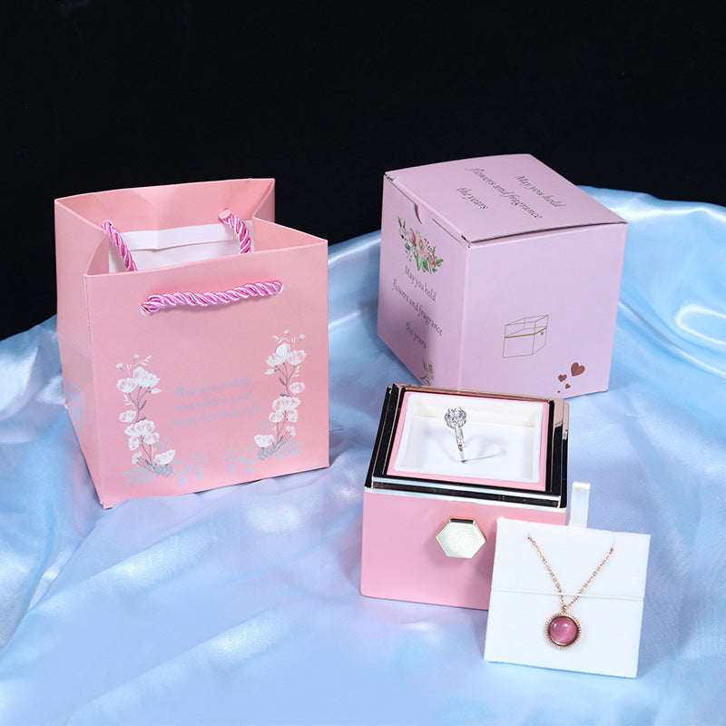 Rotating Soap Flower Rose Gift Box Creative Rotating Rose Jewelry Packaging Box Valentine's Day Gift For Women    Home Decor Supply | Online Retail | ShoreShopper.com