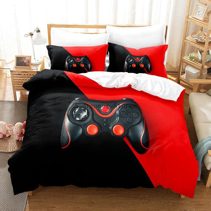 Digital 3D Game Controller Pattern Printed Bedding Three-Piece Set    Home Decor Supply | Online Retail | ShoreShopper.com