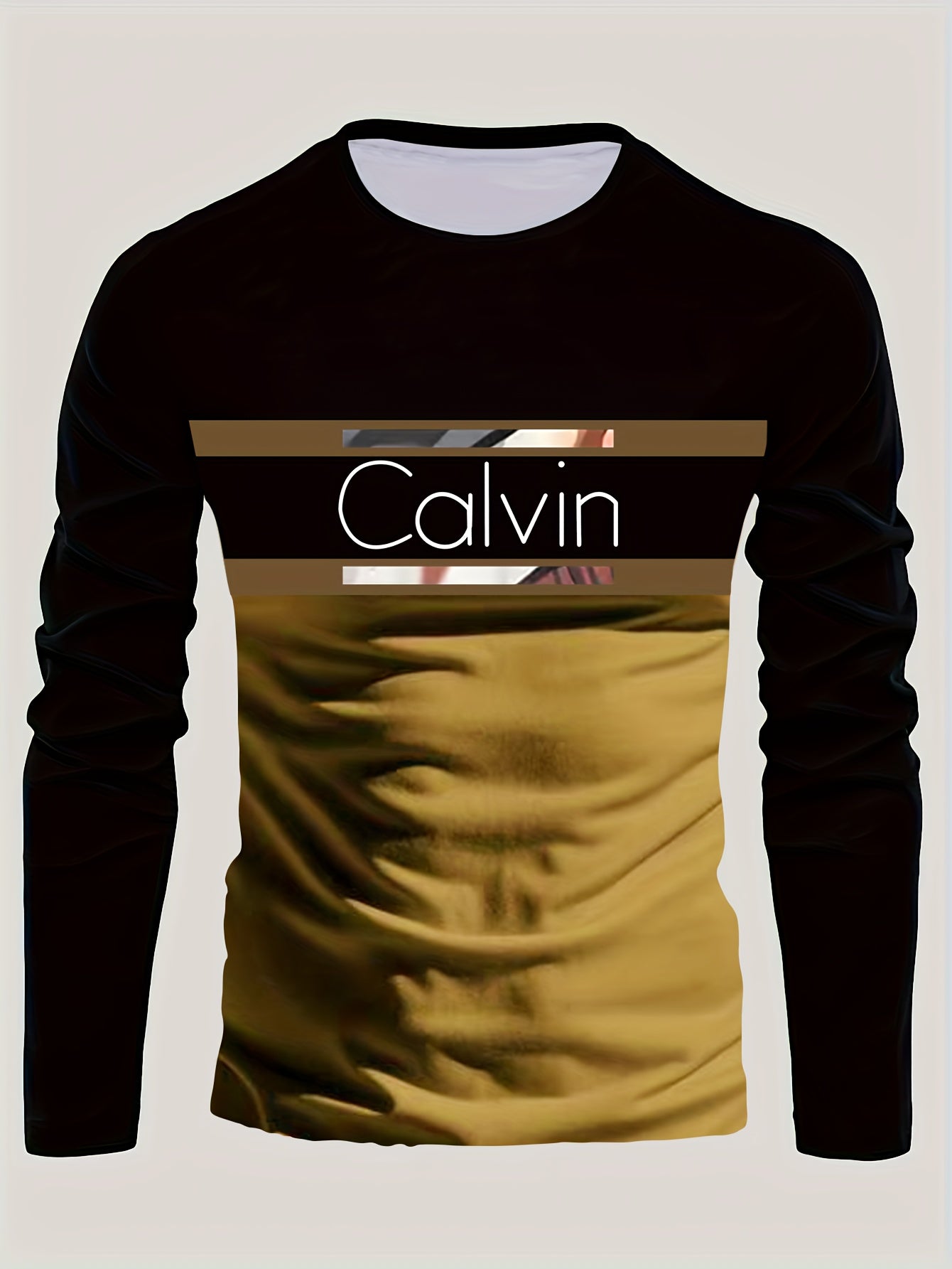 Men'S 3D Digital Printing Crew Neck Long-sleeved T-shirt | Casual Style, Slight Stretch Fabric, All Over Print, Regular Fit, Ideal for Fall/Winter, Perfect Gift for Family and Friends    Home Decor Supply | Online Retail | ShoreShopper.com
