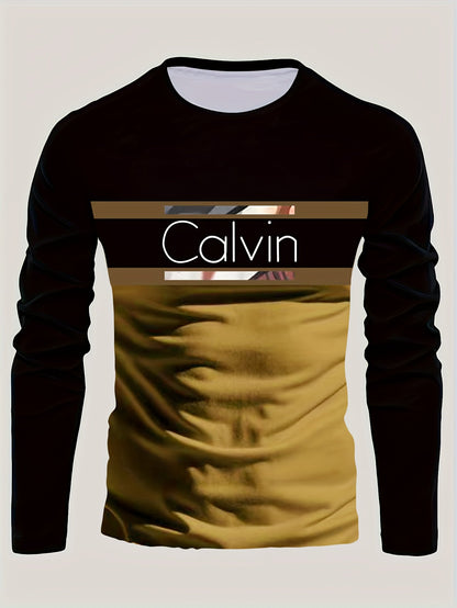 Men'S 3D Digital Printing Crew Neck Long-sleeved T-shirt | Casual Style, Slight Stretch Fabric, All Over Print, Regular Fit, Ideal for Fall/Winter, Perfect Gift for Family and Friends    Home Decor Supply | Online Retail | ShoreShopper.com
