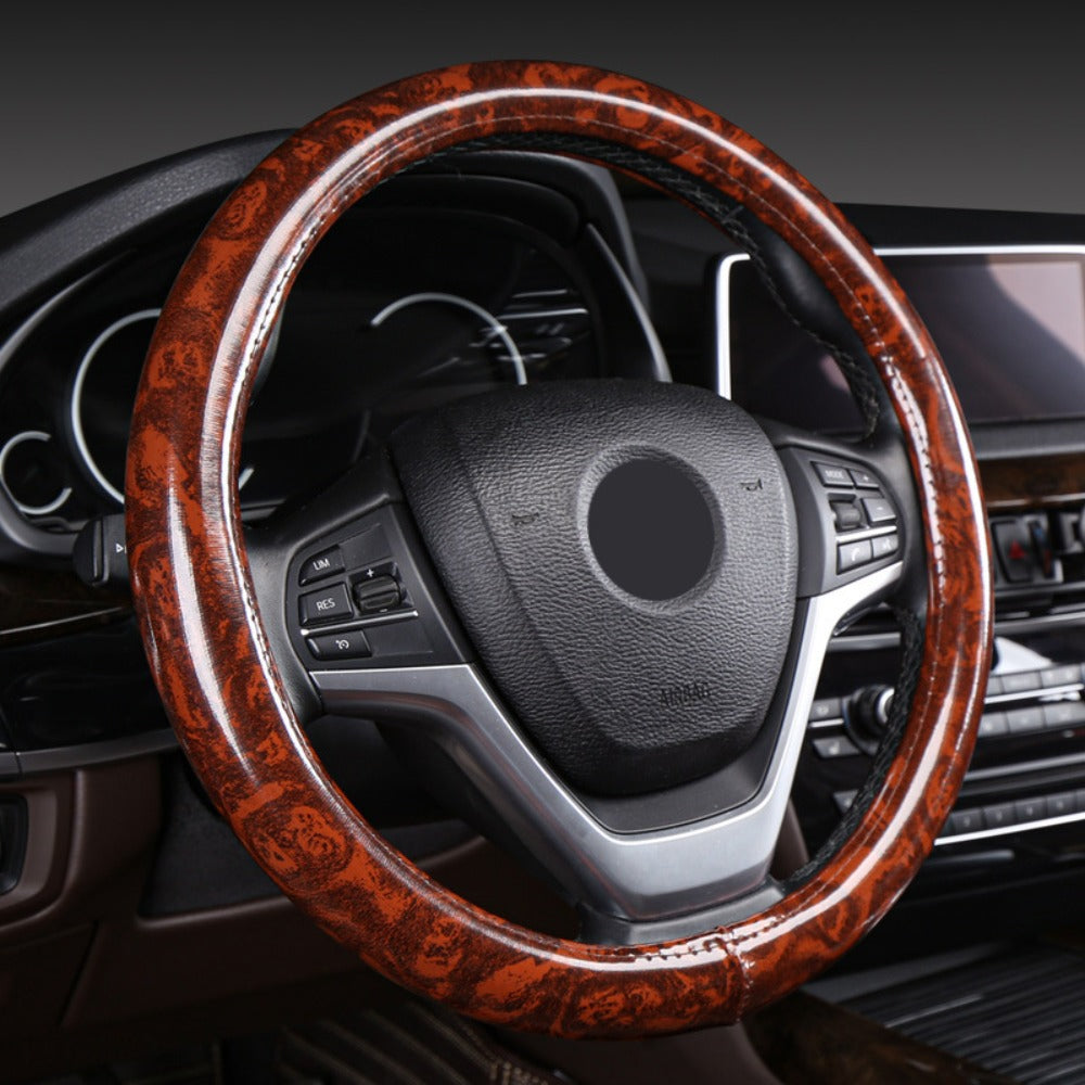 Non-Slip Steering Wheel Cover Compatible for - Breathable Imitation Wood with Red Wood Grain Pattern, Direct Fit Car Steering Grip (No Inner) - Interior Upgrade Wheel Cover    Home Decor Supply | Online Retail | ShoreShopper.com
