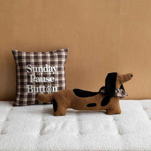 Puppy Striped Waist Support Shaped Couch Pillow