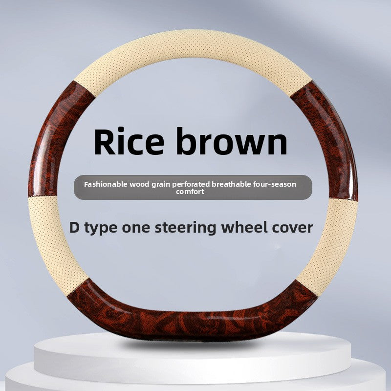 Non-Slip Steering Wheel Cover Compatible for - Breathable Imitation Wood with Red Wood Grain Pattern, Direct Fit Car Steering Grip (No Inner) - Interior Upgrade Wheel Cover    Home Decor Supply | Online Retail | ShoreShopper.com