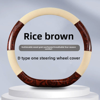 Non-Slip Steering Wheel Cover Compatible for - Breathable Imitation Wood with Red Wood Grain Pattern, Direct Fit Car Steering Grip (No Inner) - Interior Upgrade Wheel Cover    Home Decor Supply | Online Retail | ShoreShopper.com
