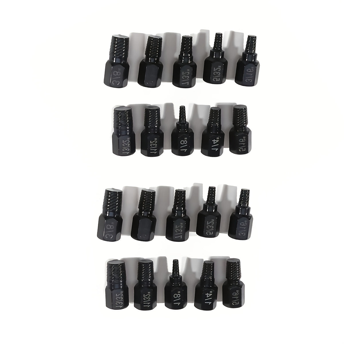 20pcs Industrial Screw Extractor Set: Alloy Steel Damaged Screw Removal Kit, Metal Easy-Out Drill Bits, Broken Bolt Stud Extractor Tools, Multi-Groove Screw Extractor Set, Suitable for Bolt Stud Tubes 1/8"-13/32", Local Wareh - ShoreCo.Shop