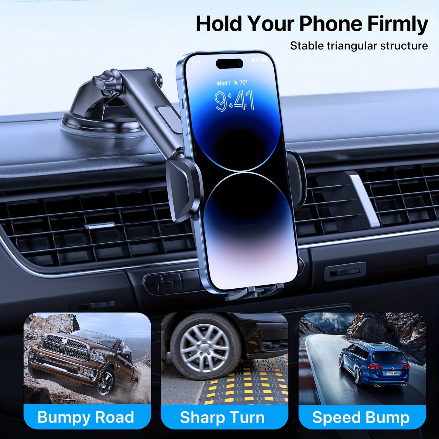 LOTUNY Car Phone Holder, Universal Hands-Free Phone Holders for Your Car, 3-in-1 Phone Mount for CarAir Vent Compatible with for iphone for samsung Google and All 4" to 7, 2" Phones    Home Decor Supply | Online Retail | ShoreShopper.com