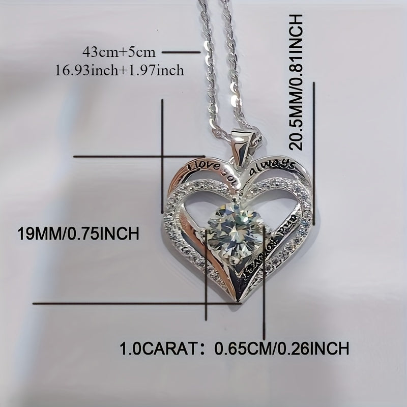 1 Carat Moissanite Heart-Shaped Pendant Necklace - 925 Sterling Silver    Home Decor Supply | Online Retail | ShoreShopper.com