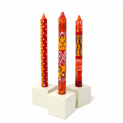 Set of Three Boxed Tall Hand-Painted Candles - Zahabu Design - Nobunto    Home Decor Supply | Online Retail | ShoreShopper.com