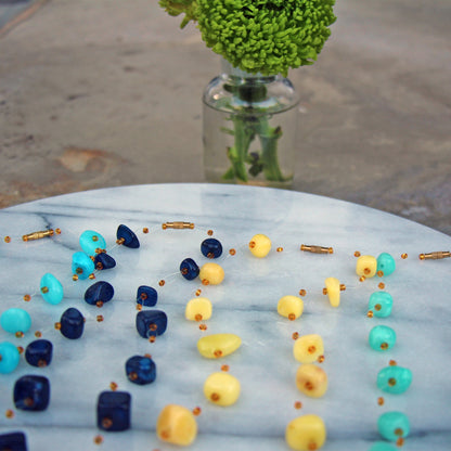 Floating Stone & Maasai Bead Necklace, Navy    Home Decor Supply | Online Retail | ShoreShopper.com