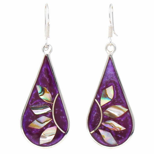 Fuschia with Abalone Petals Teardrop Earrings    Home Decor Supply | Online Retail | ShoreShopper.com