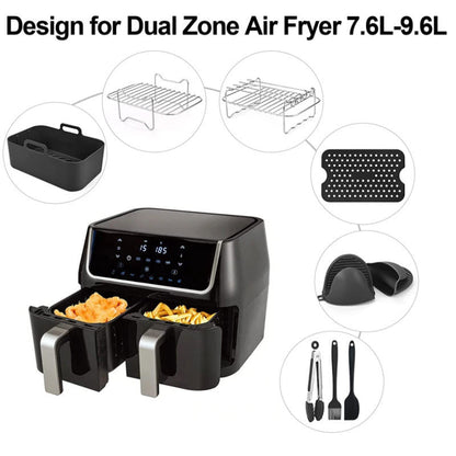 Air Fryer Accessories Rectangular Set Double Pot Grill    Home Decor Supply | Online Retail | ShoreShopper.com