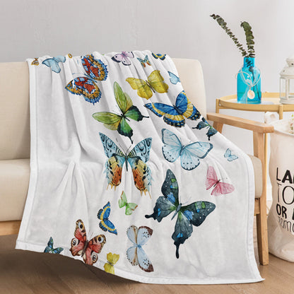 1pc Fresh Butterfly Pattern, Soft Printed Flannel Sofa Blanket, Comfortable And Warm For Home Use, Suitable For Bed, Sofa, Camping And Multi Scene Seasonal Use    Home Decor Supply | Online Retail | ShoreShopper.com