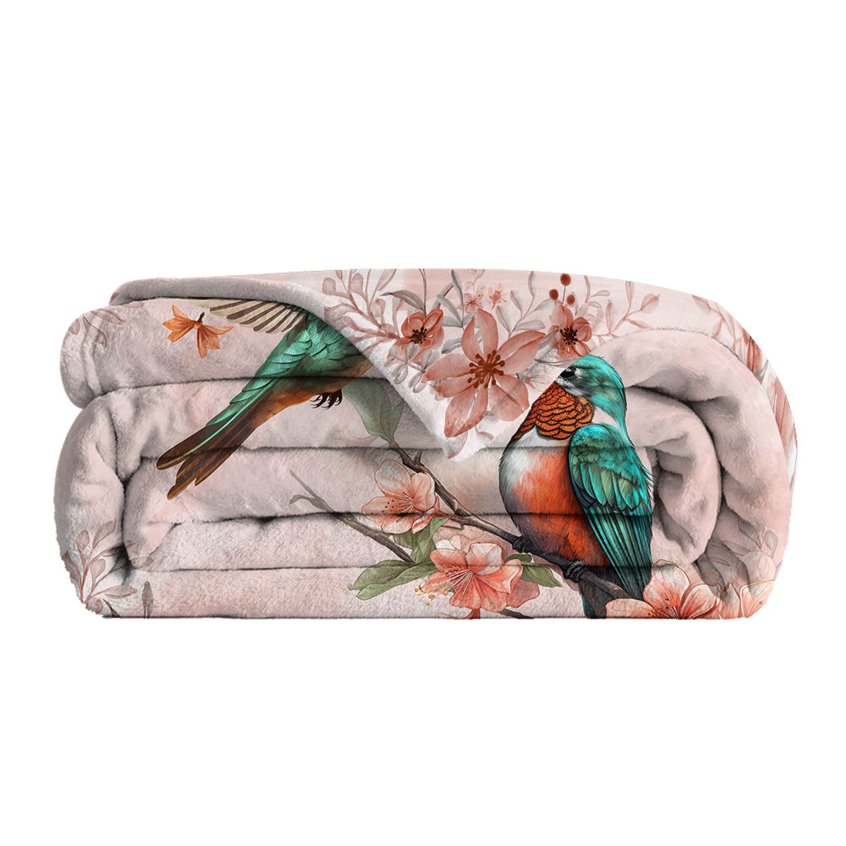 1pce Hummingbird Floral Fleece Throw Blanket Soft And Fluffy Multifunctional Outdoor Beach Camping Living Room Sofa Office Nap Printed Blanket    Home Decor Supply | Online Retail | ShoreShopper.com