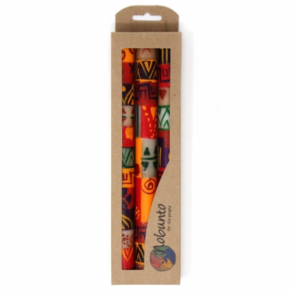 Set of Three Boxed Tall Hand-Painted Candles - Indaeuko Design - Nobunto    Home Decor Supply | Online Retail | ShoreShopper.com