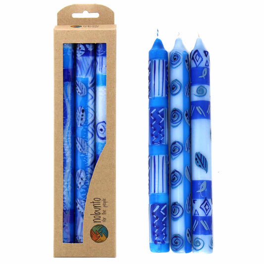 Tall Hand Painted Candles - Three in Box - Feruzi Design - Nobunto    Home Decor Supply | Online Retail | ShoreShopper.com