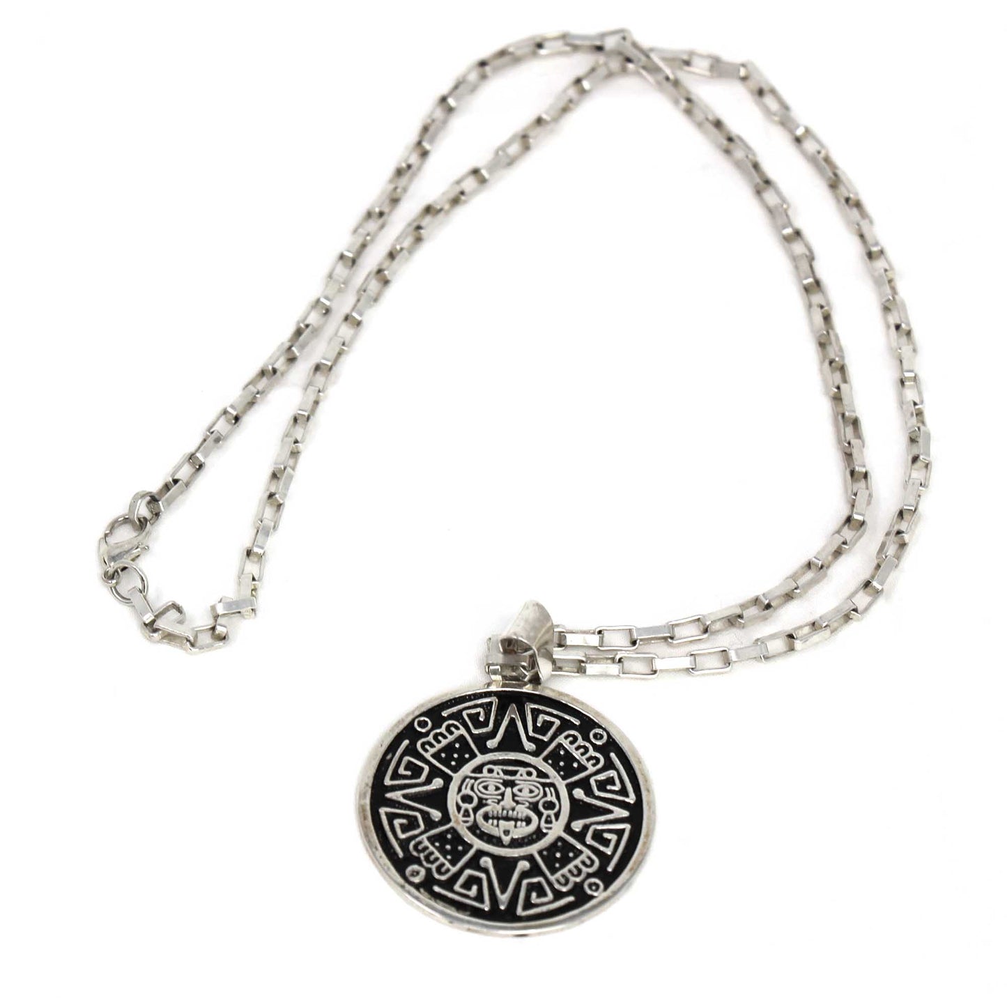 Alpaca Silver Aztec Face Pendant with Chain    Home Decor Supply | Online Retail | ShoreShopper.com