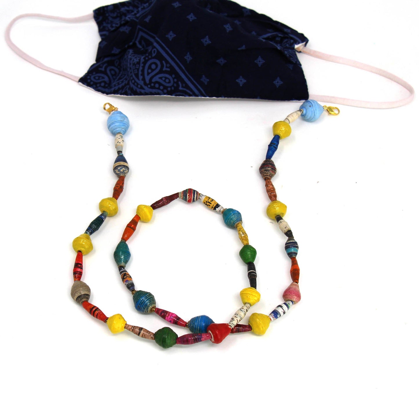 Face Mask/Eyeglass Paper Bead Chain, Colorful Mixed Shapes    Home Decor Supply | Online Retail | ShoreShopper.com