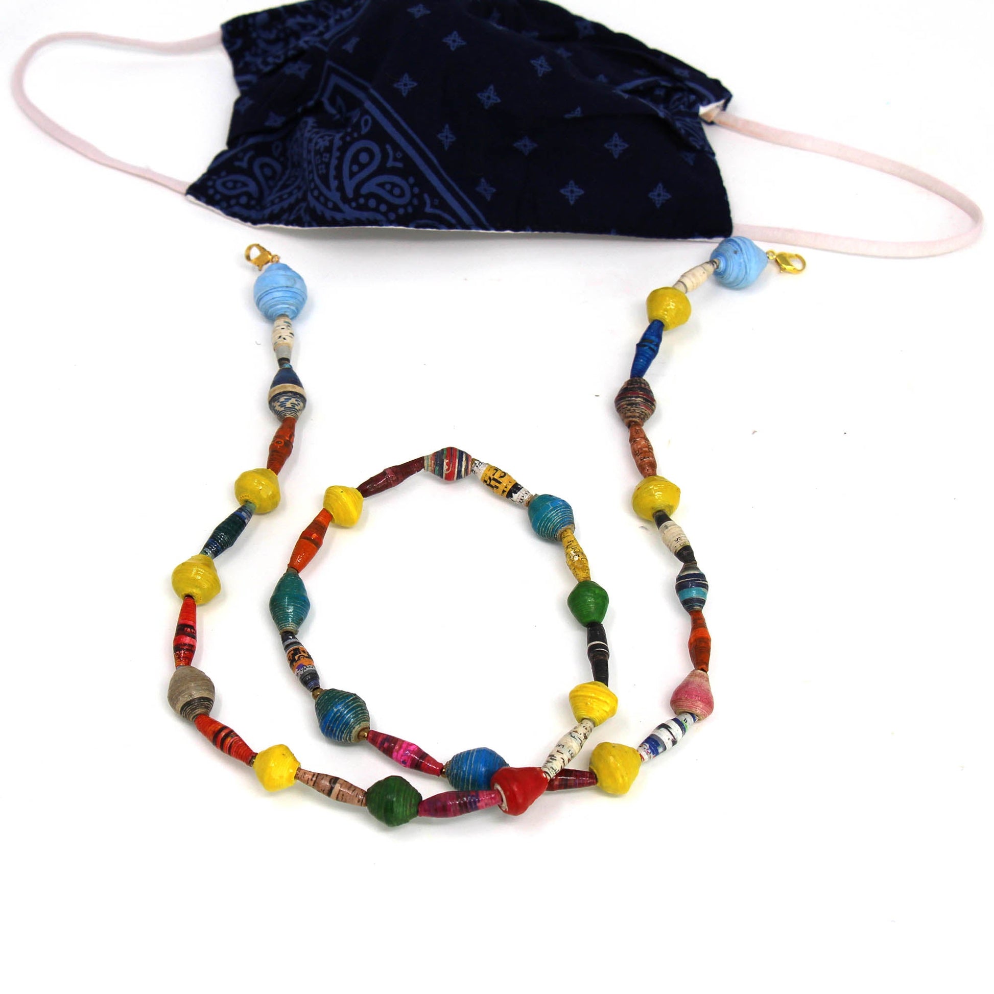Face Mask/Eyeglass Paper Bead Chain, Colorful Mixed Shapes    Home Decor Supply | Online Retail | ShoreShopper.com