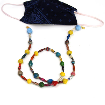 Face Mask/Eyeglass Paper Bead Chain, Colorful Mixed Shapes    Home Decor Supply | Online Retail | ShoreShopper.com