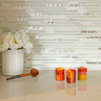 Set of Three Boxed Hand-Painted Candles - Zahabu Design - Nobunto    Home Decor Supply | Online Retail | ShoreShopper.com
