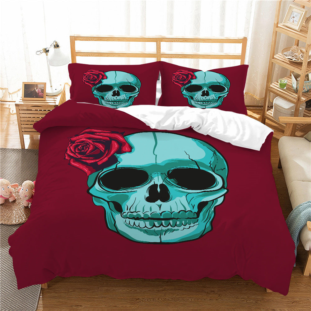 3D Printed Skull Printed Three-piece Home Textile Set    Home Decor Supply | Online Retail | ShoreShopper.com