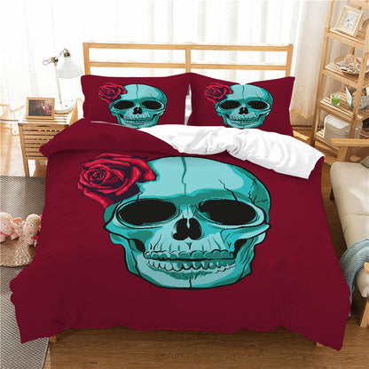 3D Printed Skull Printed Three-piece Home Textile Set    Home Decor Supply | Online Retail | ShoreShopper.com