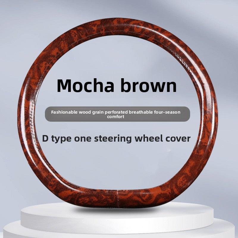 Non-Slip Steering Wheel Cover Compatible for - Breathable Imitation Wood with Red Wood Grain Pattern, Direct Fit Car Steering Grip (No Inner) - Interior Upgrade Wheel Cover    Home Decor Supply | Online Retail | ShoreShopper.com