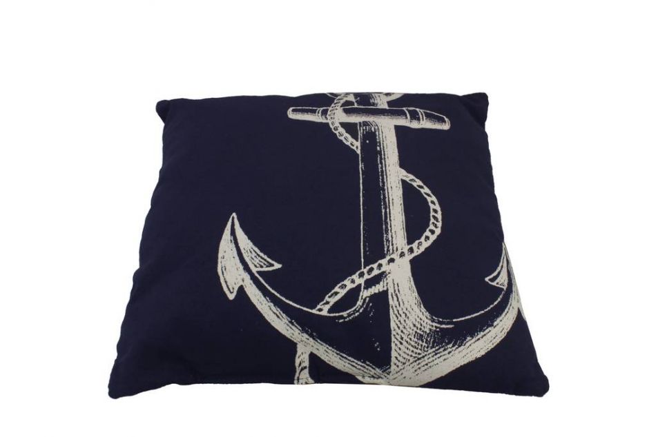 Blue and White Anchor Decorative Throw Pillow 14""    Home Decor Supply | Online Retail | ShoreShopper.com