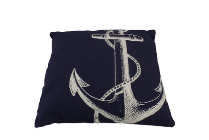 Blue and White Anchor Decorative Throw Pillow 14""    Home Decor Supply | Online Retail | ShoreShopper.com
