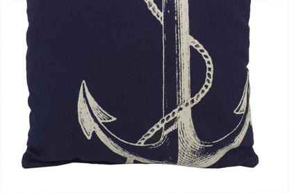 Blue and White Anchor Decorative Throw Pillow 14""    Home Decor Supply | Online Retail | ShoreShopper.com