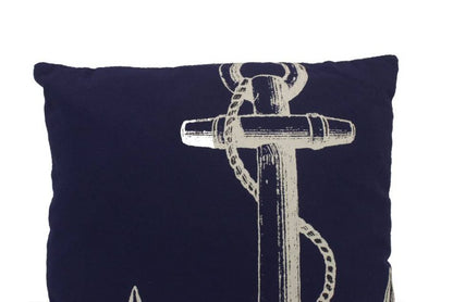 Blue and White Anchor Decorative Throw Pillow 14""    Home Decor Supply | Online Retail | ShoreShopper.com