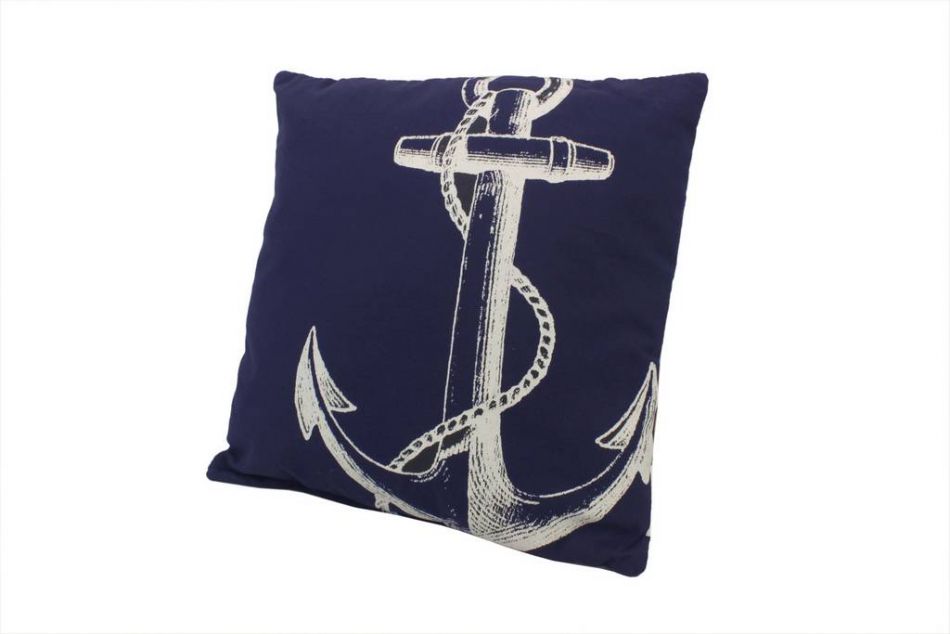 Blue and White Anchor Decorative Throw Pillow 14""    Home Decor Supply | Online Retail | ShoreShopper.com